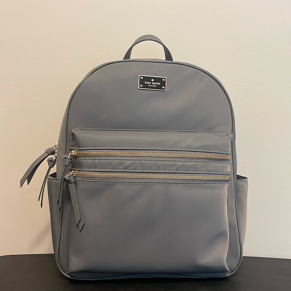 Kate Spade Gray Backpack Laptop Bag Bradley Wilson Road Smokey Pearl Brand New - Picture 1 of 17